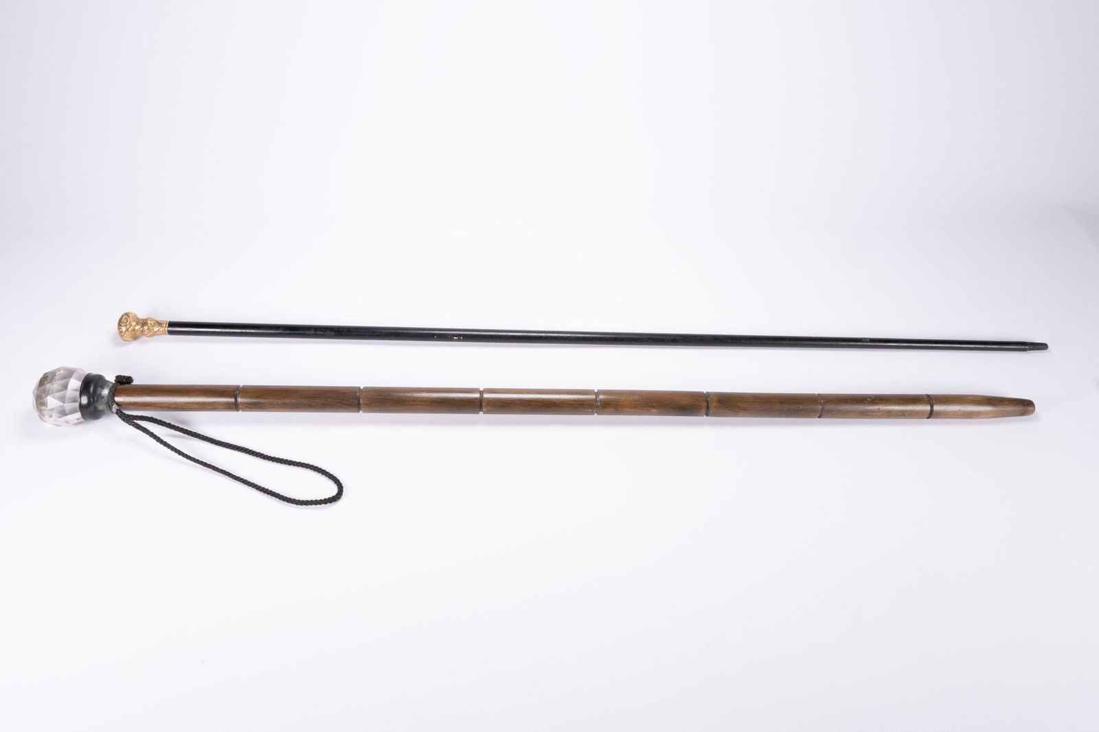 19th c. Gold Guilt & Crystal Cut Glass Canes Walking Sticks (1 of 3)