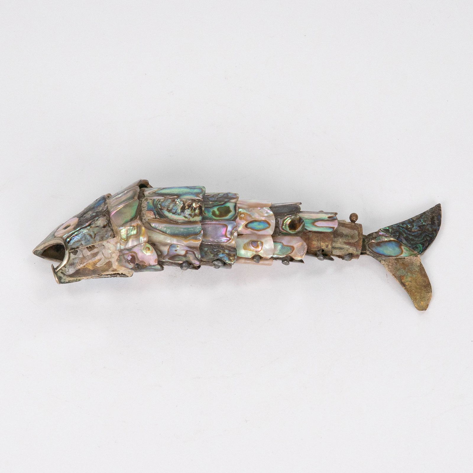 Vintage Articulated Fish Bottle Opener Abalone (1 of 3)