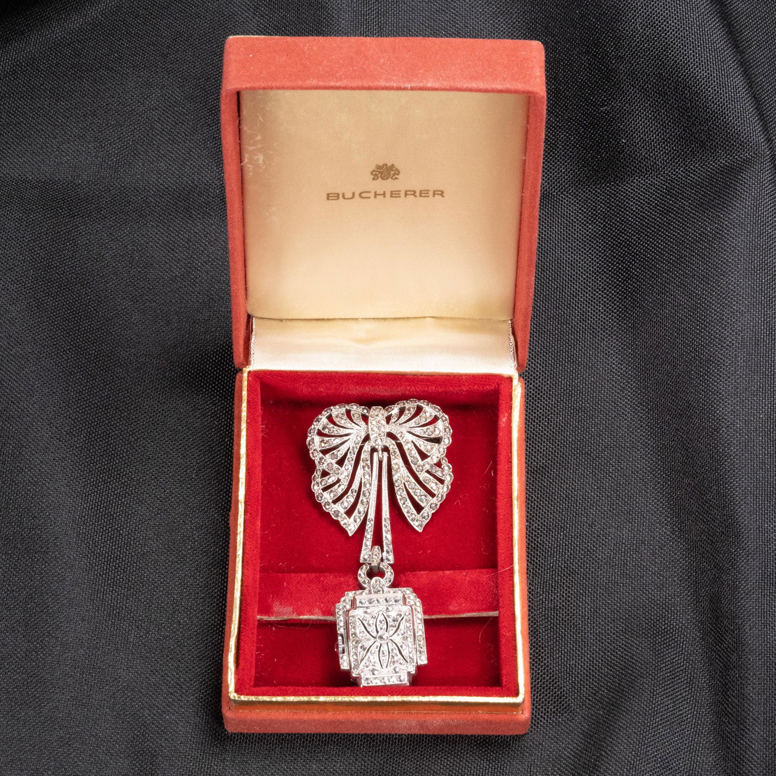 Bucherer Sterling Marasite Lapel Watch (1 of 2)