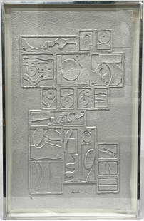 Louise Nevelson (American, 1899-1988) "Sky Gate 1": Louise Berliawsky Nevelson ( Russian / American 1899 - 1988 ) " Sky Gate 1 " Cast Paper Relief 1982 Hand Signed & Numbered Edition 41 of 90 Published by Pace Editions in 1982 36.75" H 23.5" L Sheet 33