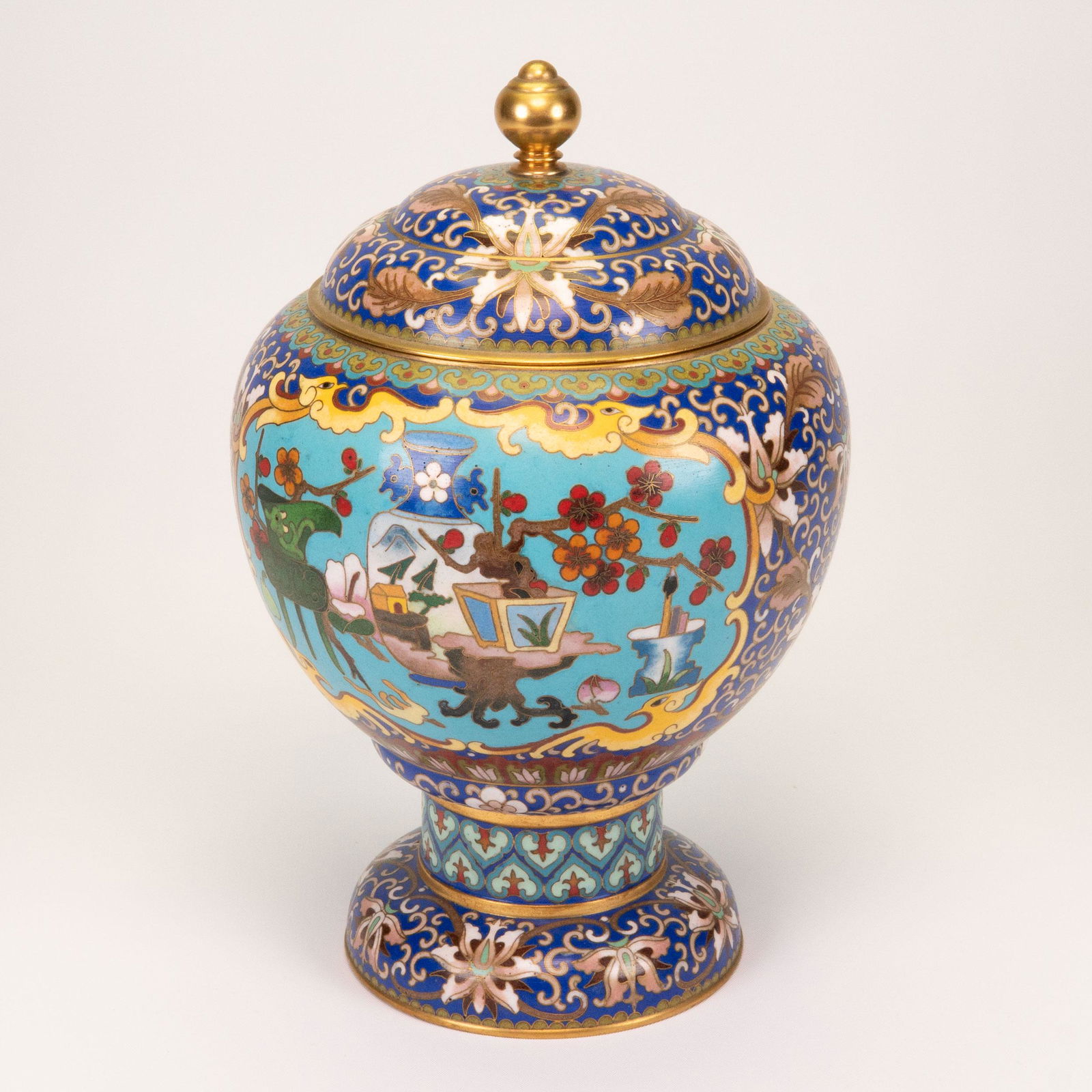 Chinese Cloisonne Ginger Jar (1 of 3)