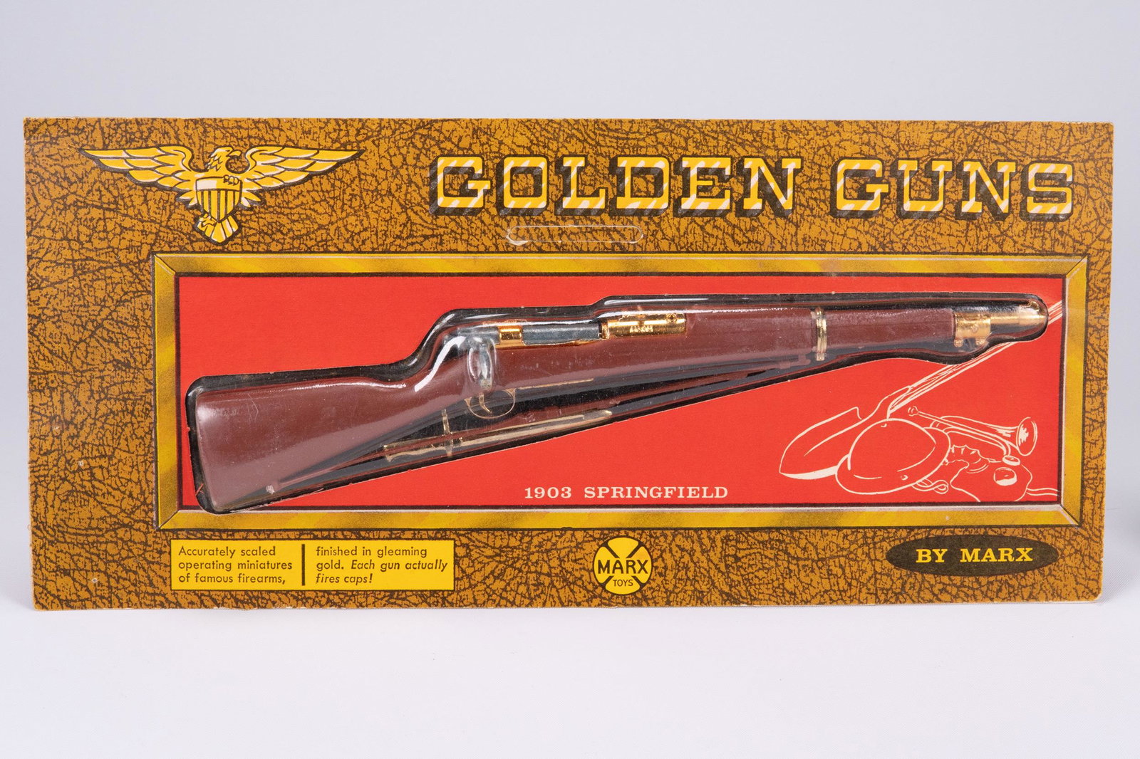 Marx Golden Guns 1903 Springfield Excellent Condition Looks Brand New: Marx Golden guns 1903 Springfield Excellent Condition Looks Brand New Old Stock Toy In Overall Good Condition Please look at Photos Closely Out of a New York City Estate