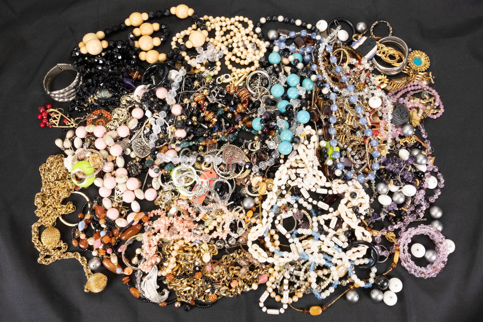 Lot Of Costume Jewelry Bracelets Necklaces Earrings and More: Very Large Lot Of Costume Jewelery Bracelet Necklace Earring Ring and More More In Overall Good Condition Please look at Photos Closely Out of a New York City Estate
