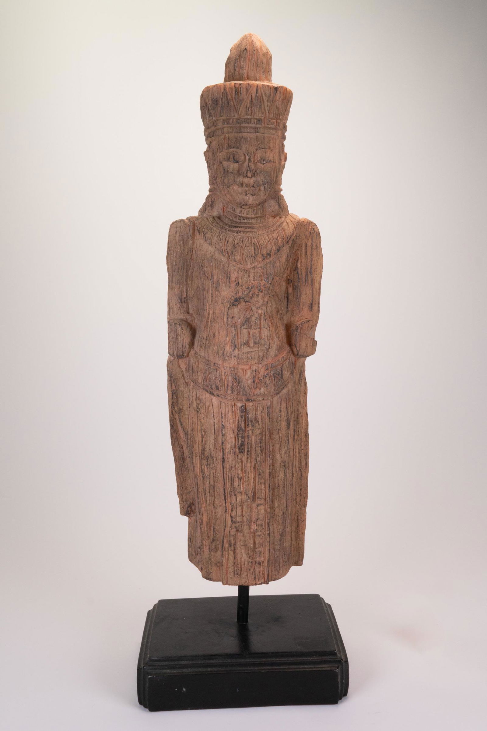 Chinese Wood Buddha Statue on Base (1 of 3)