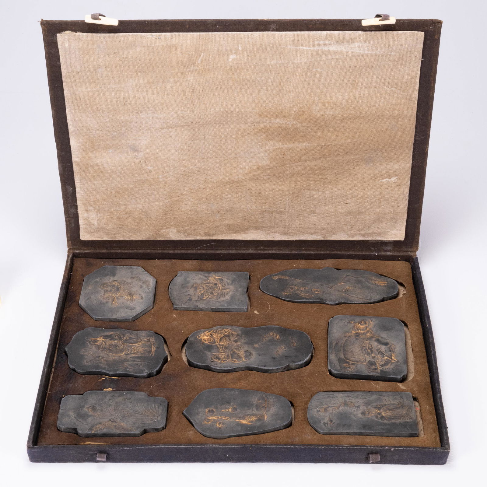 Chinese Calligraphy Stone People & Animals Set of 9 (1 of 4)