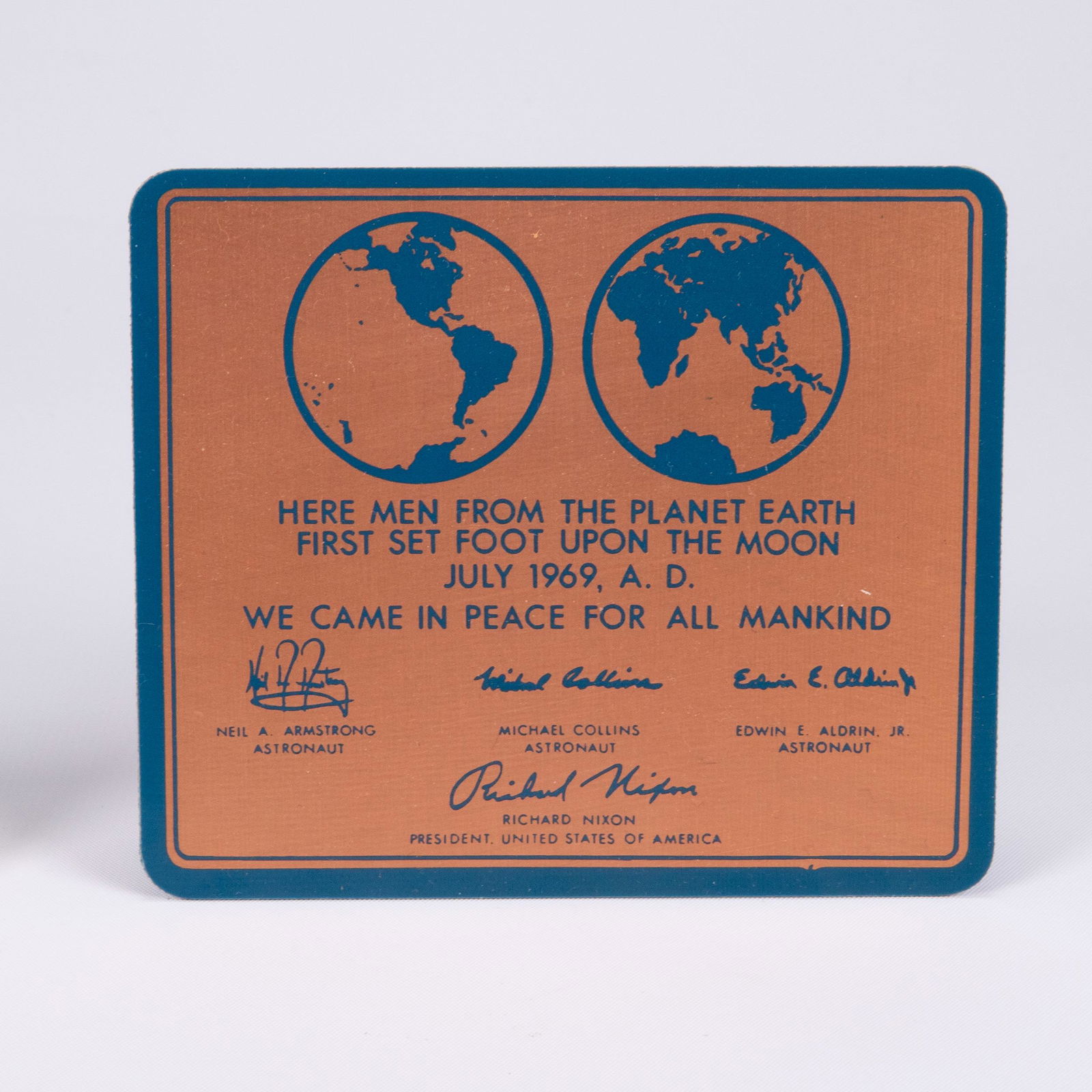 Apollo 11 Moon Plaque 1969 USA (1 of 1)