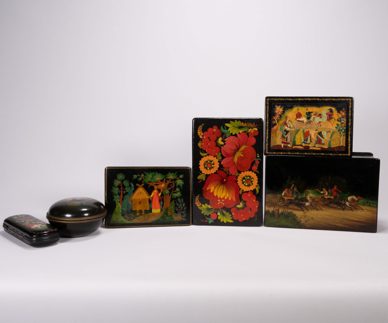 Russian Lacquered Box Lot (1 of 9)