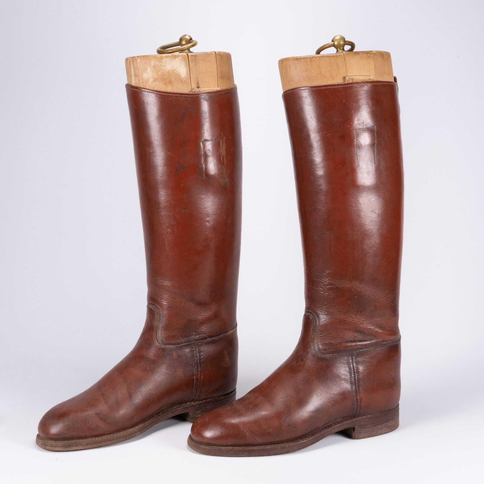 Leather Horse Riding Boots w/ Wood Boot Forms Pair (1 of 4)