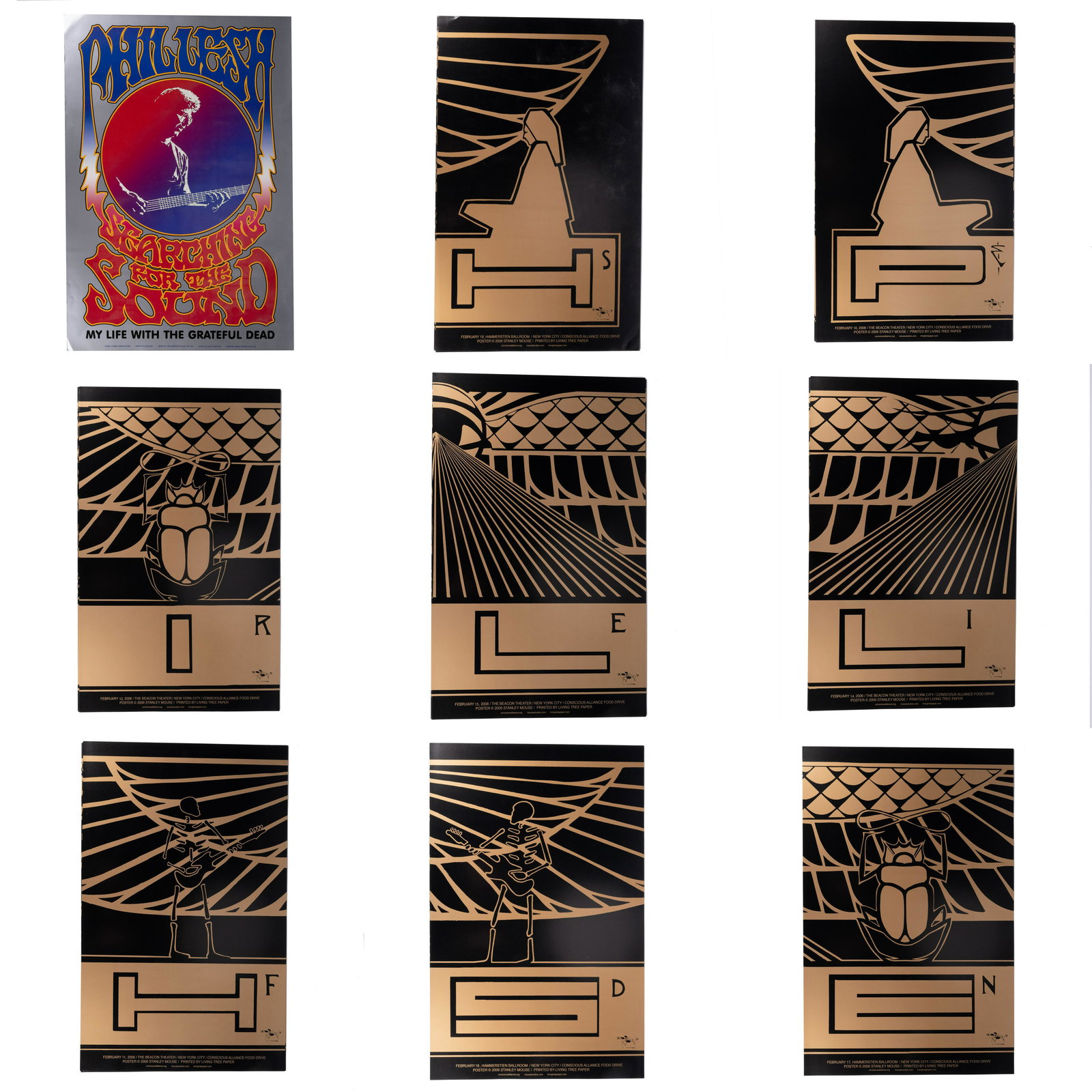Stanley Mouse Phil Lesh 8ft long Egypt Motif Poster Lot (1 of 10)