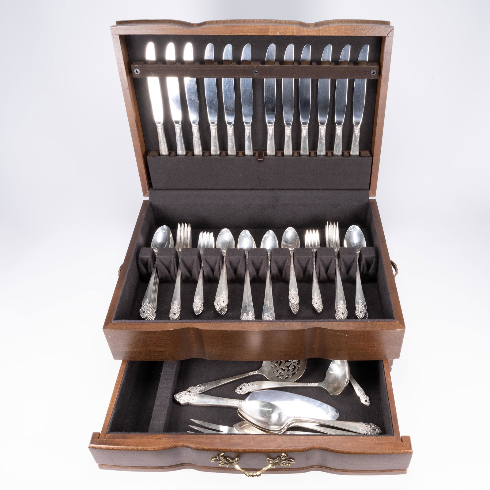 Silverware Service for Twelve in Presentation Wood Case (1 of 7)