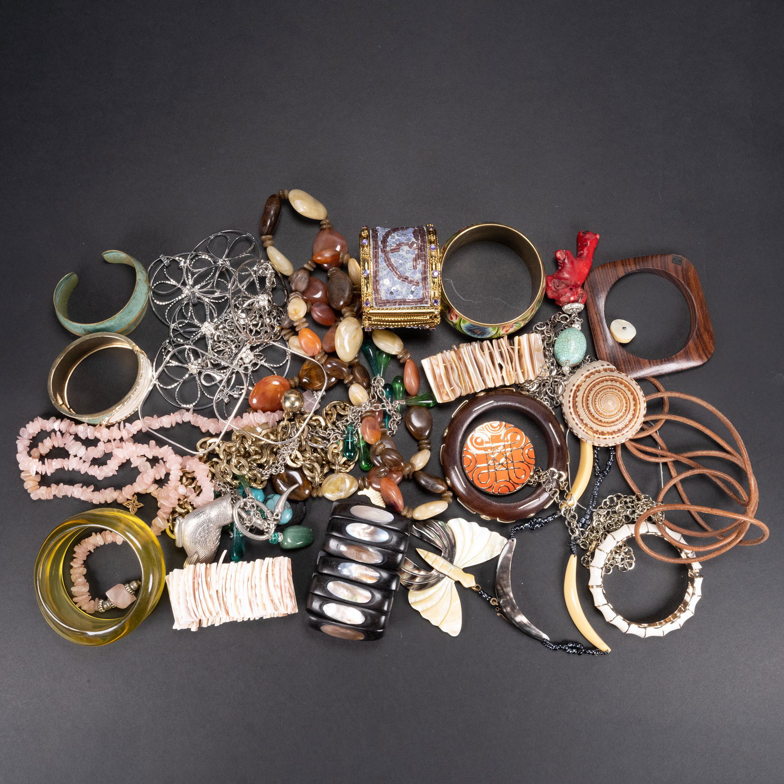 Costume Jewelry Bracelet Necklace Lot: Costume Jewelry Bracelets Necklaces Great Colors and Styles In Overall Good Condition Please look at Photos Closely Out of a New York City Estate