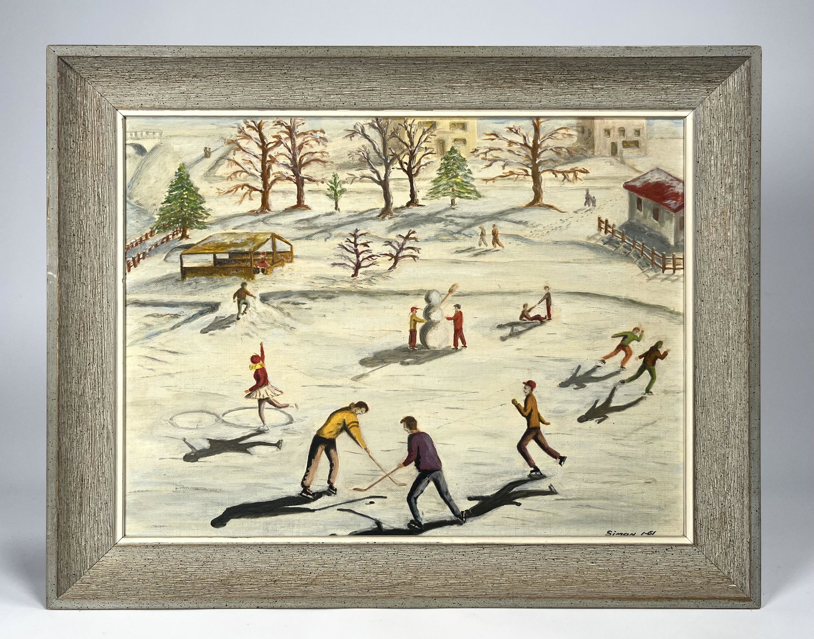 Mollie Simon ( American 1891- ) Oil on Canvas Winter Scene (1 of 4)