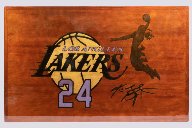 Nba La Lakers Wood Carved Sports Bar Table