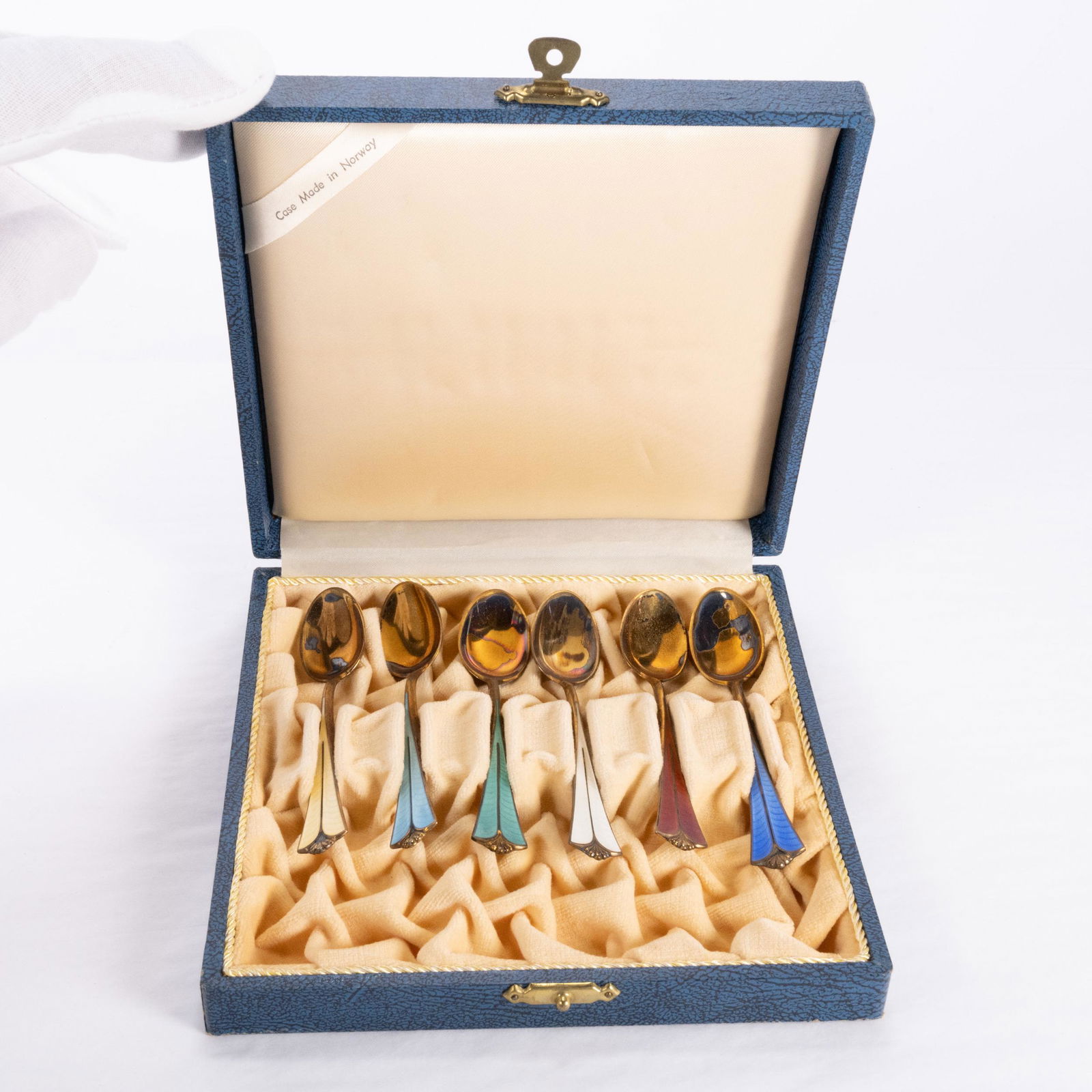 David Andersen Sterling Silver & Enamel Spoon Set (1 of 5)