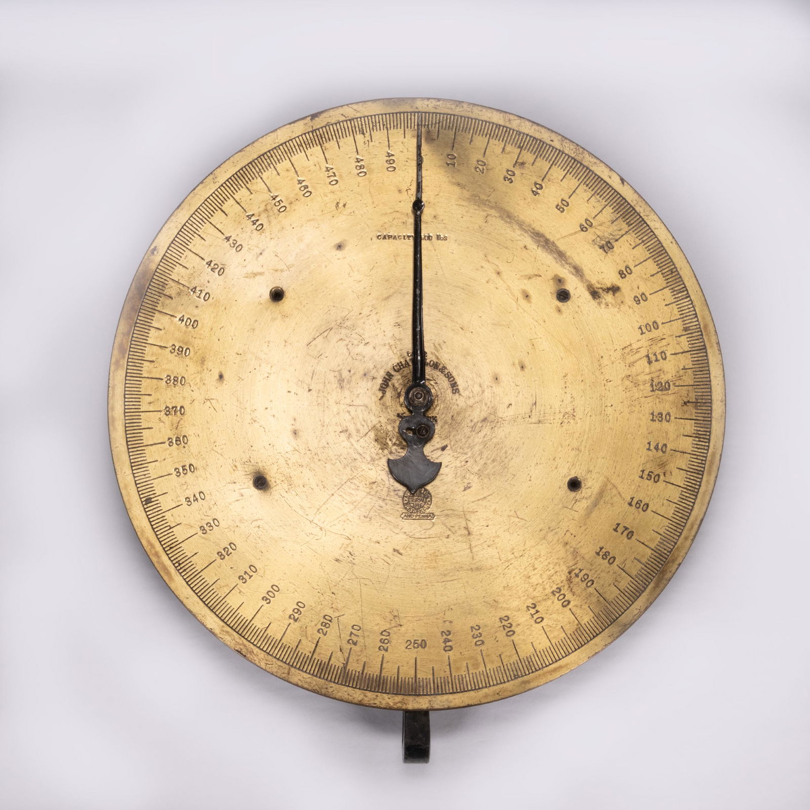 Antique Chatillon 500 Lbs Industrial Brass Scale (1 of 6)