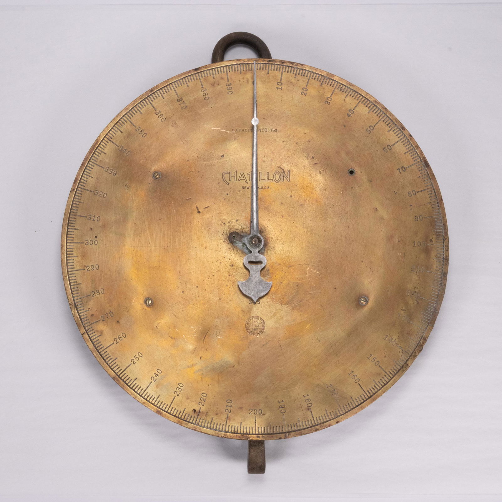 Antique Chatillon 400 Lbs Industrial Brass Scale (1 of 6)