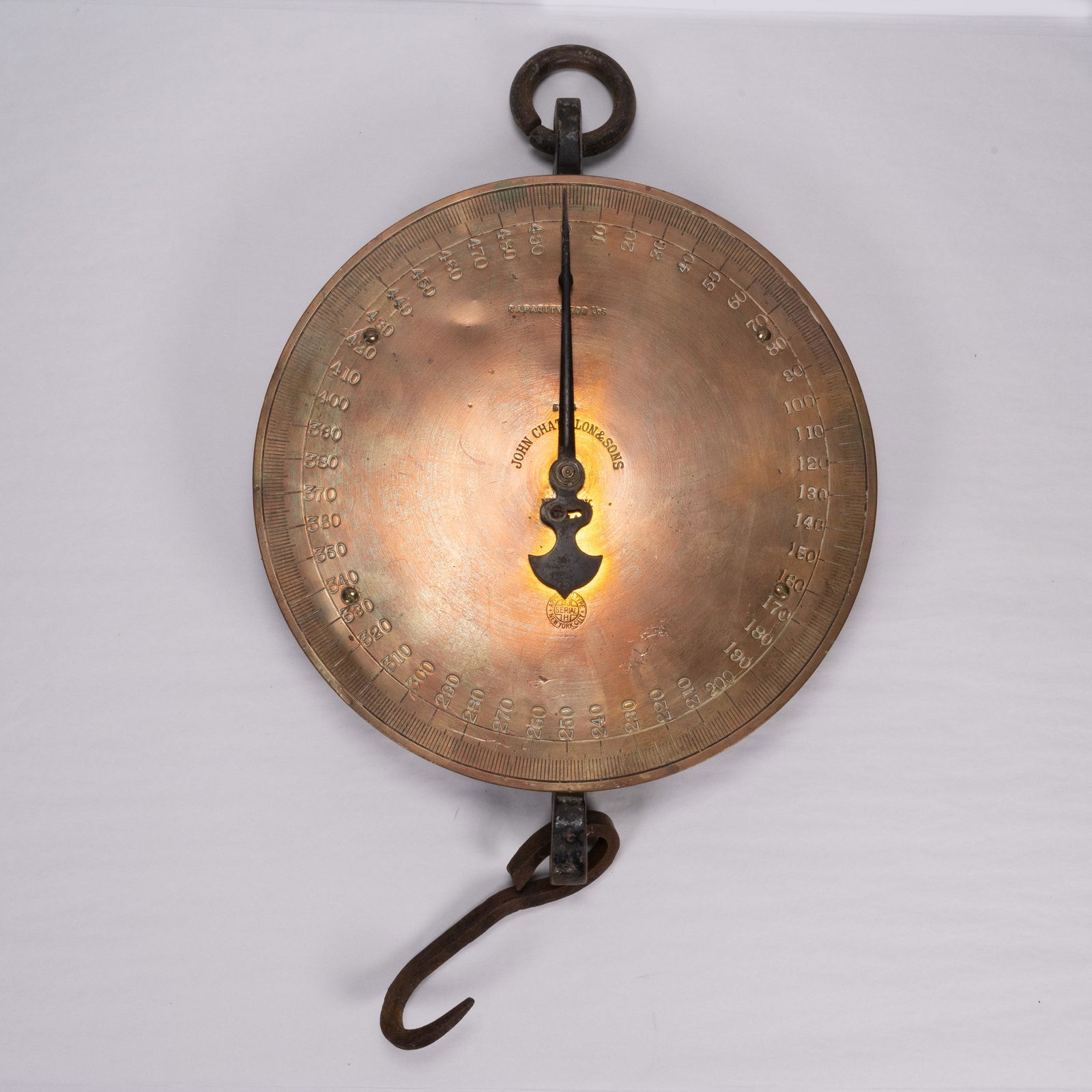 Antique Chatillon 500 Lbs Industrial Brass Scale (1 of 6)