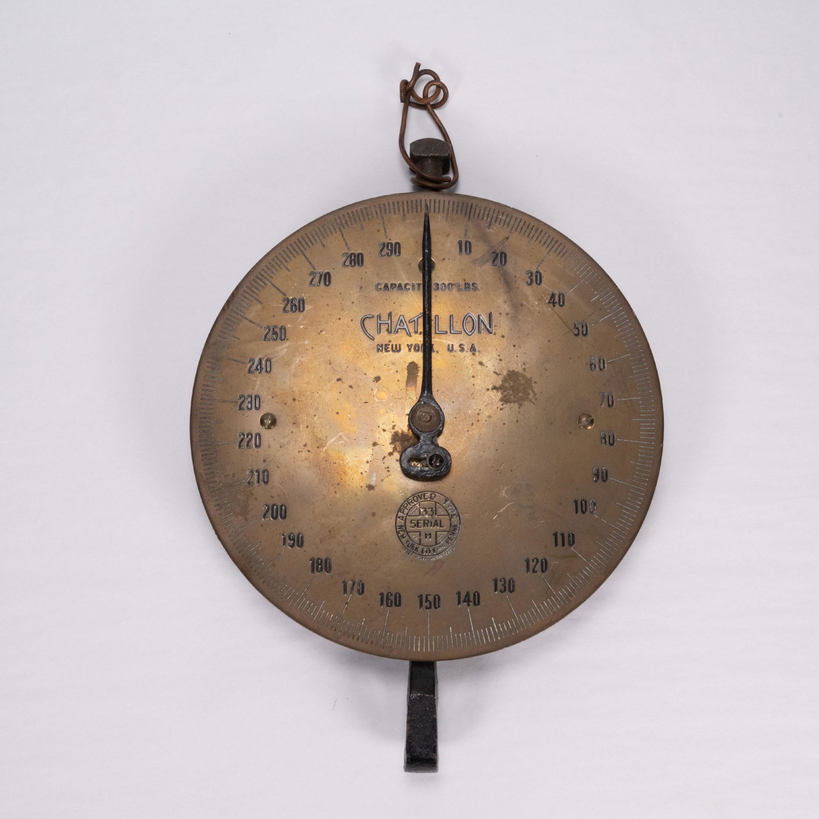 Antique Chatillon 300 Lbs Industrial Brass Scale (1 of 6)