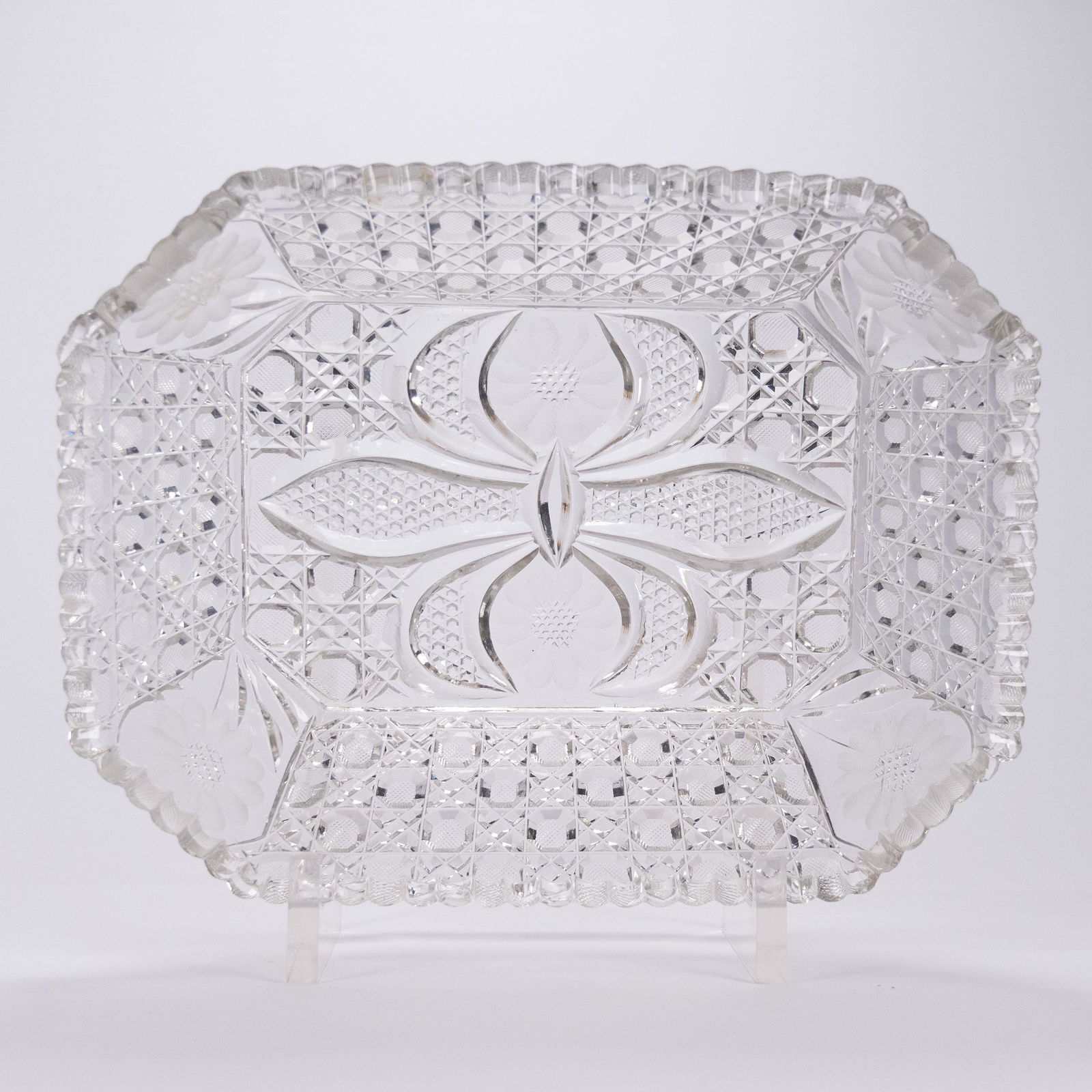 ABCG Cut Glass Rectangular Bowl (1 of 3)