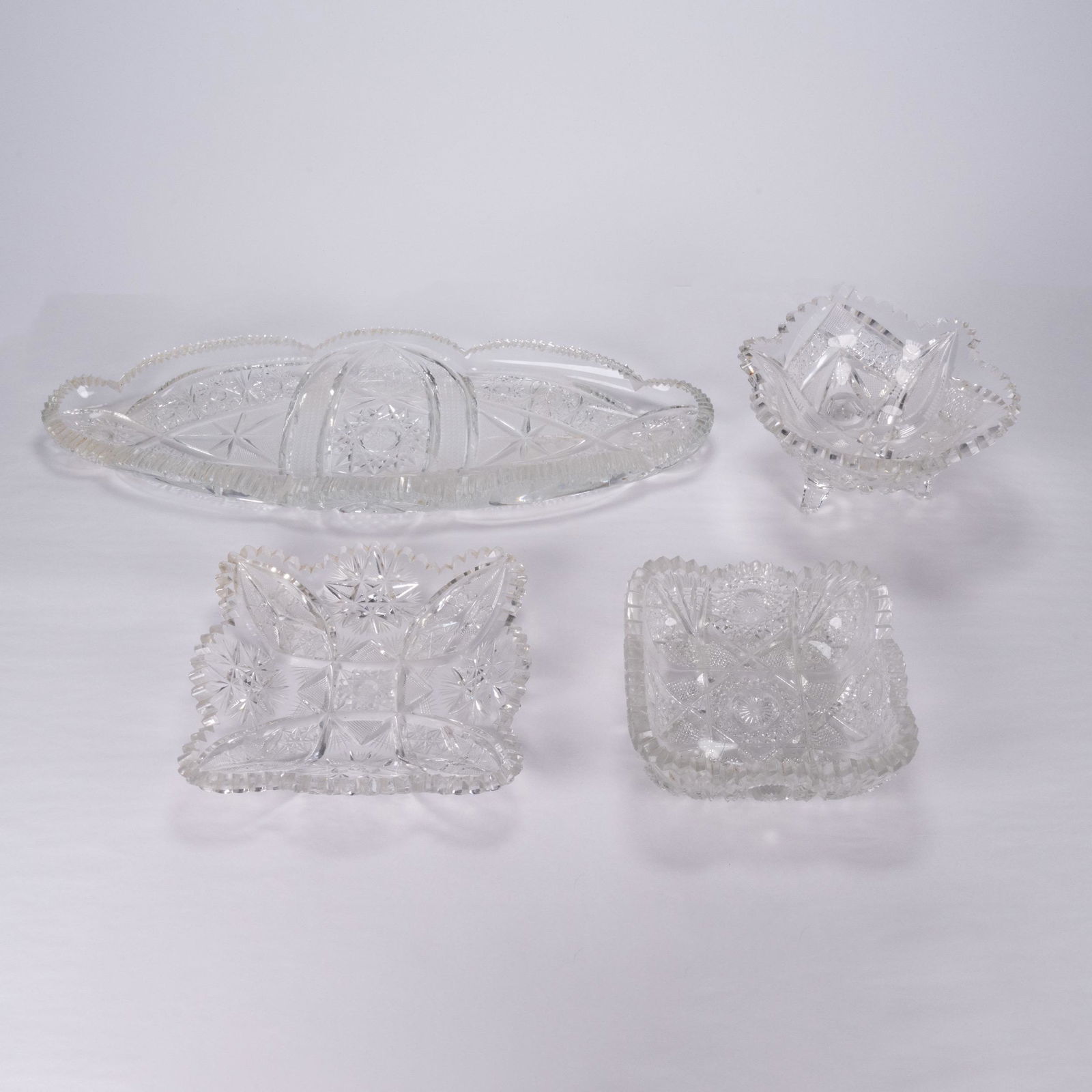 ABCG Brilliant Cut Glass Tray & Bowl Lot (1 of 8)
