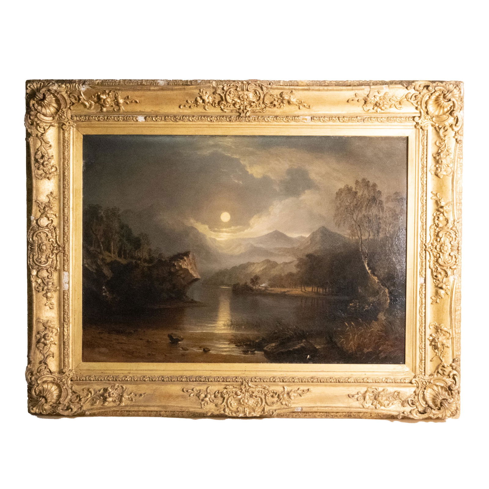 19th Century Moonlight Oil Signed Illegible (1 of 4)