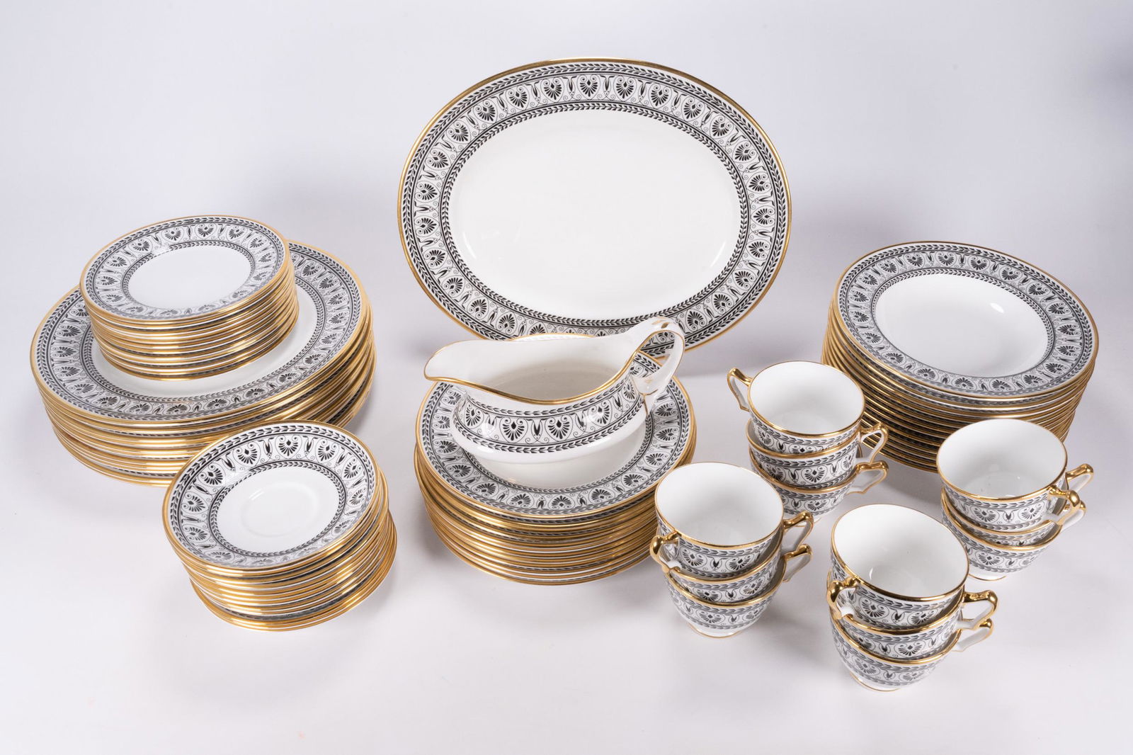 Royal Crown Staffordshire Black Victoria Service (1 of 9)