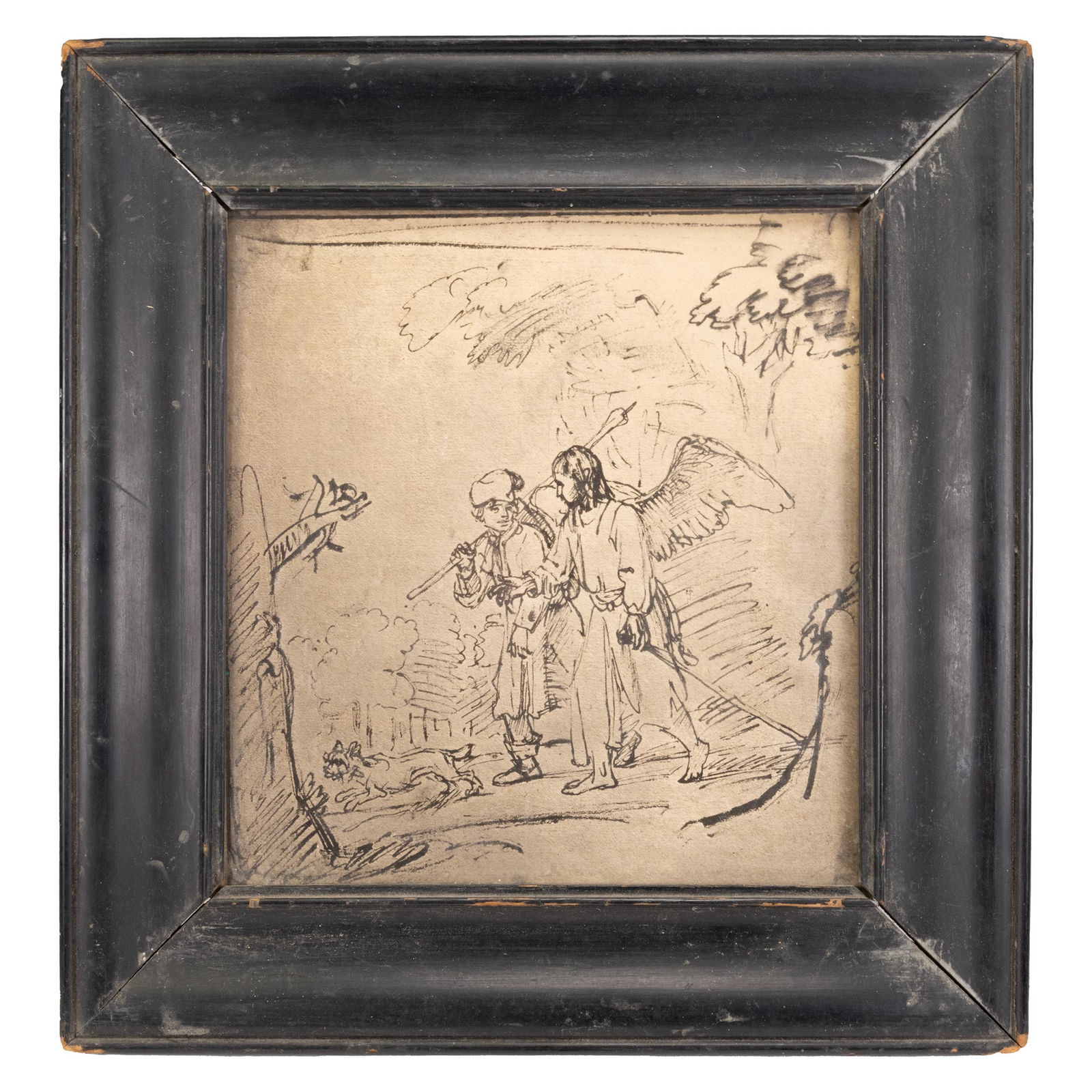 Old Master Traveler With Archangel Gabriel Framed (1 of 2)