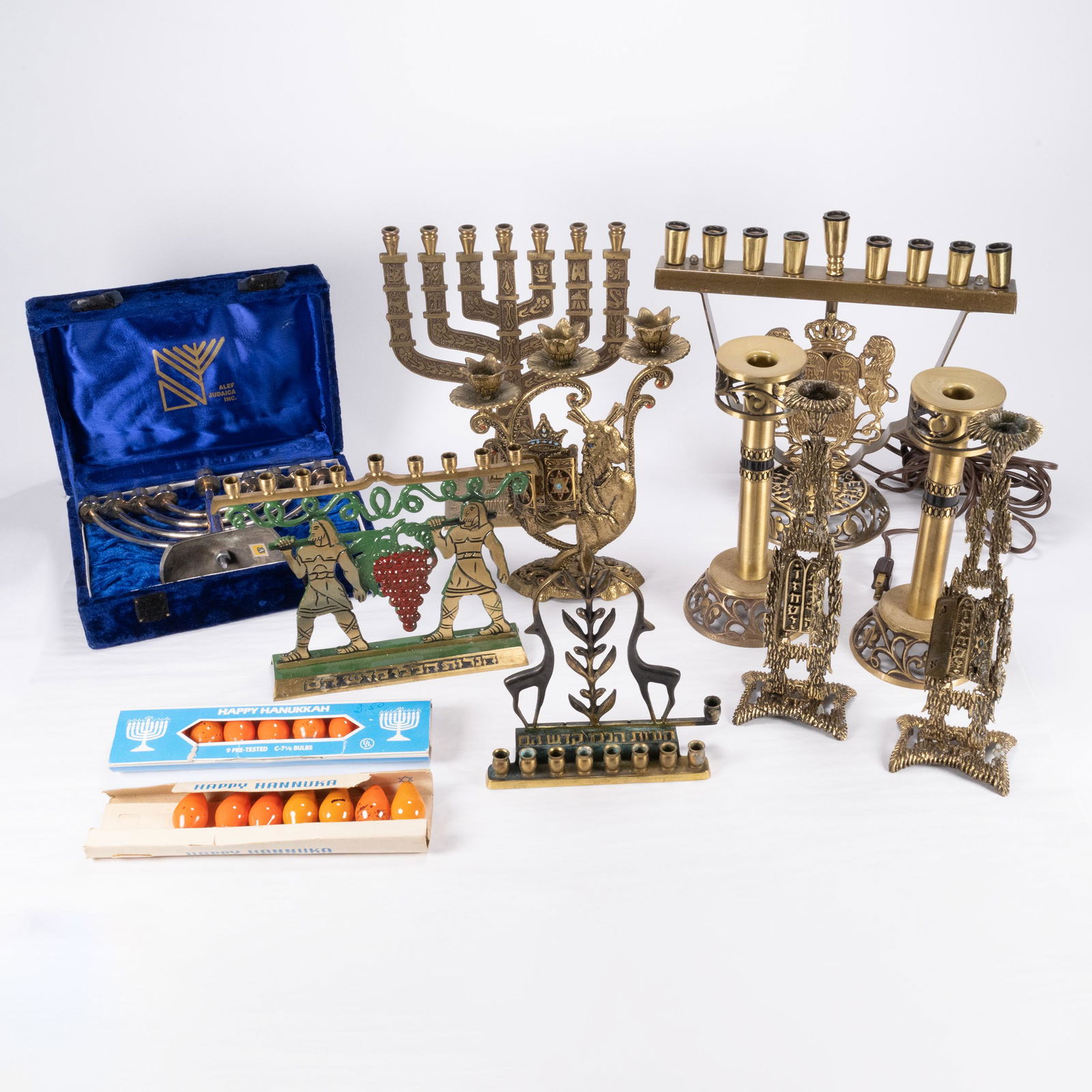 Judaica Large Lot Menorah Candle Holder etc (1 of 6)