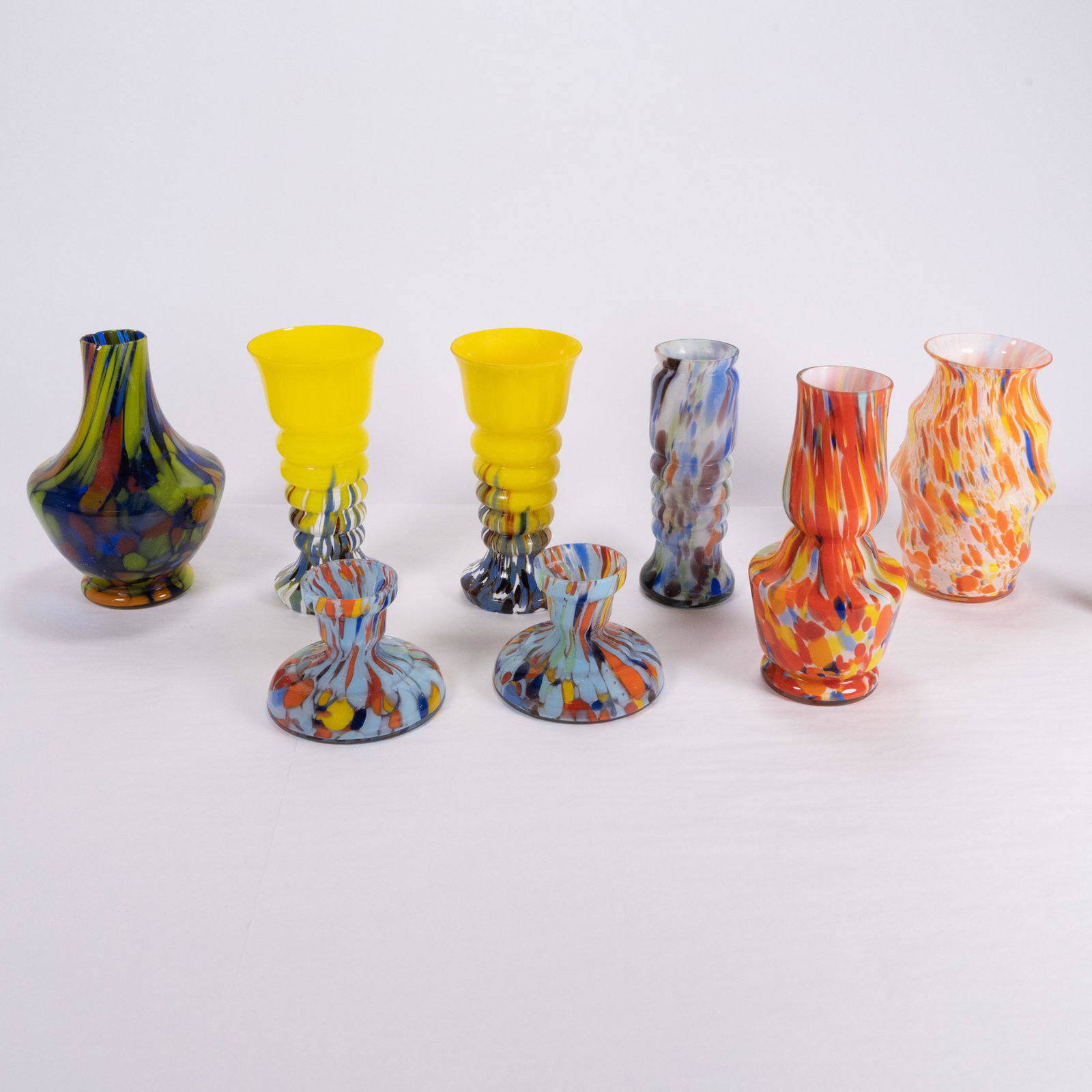 Collection of End of Day Art Glass Vase Lot (1 of 4)