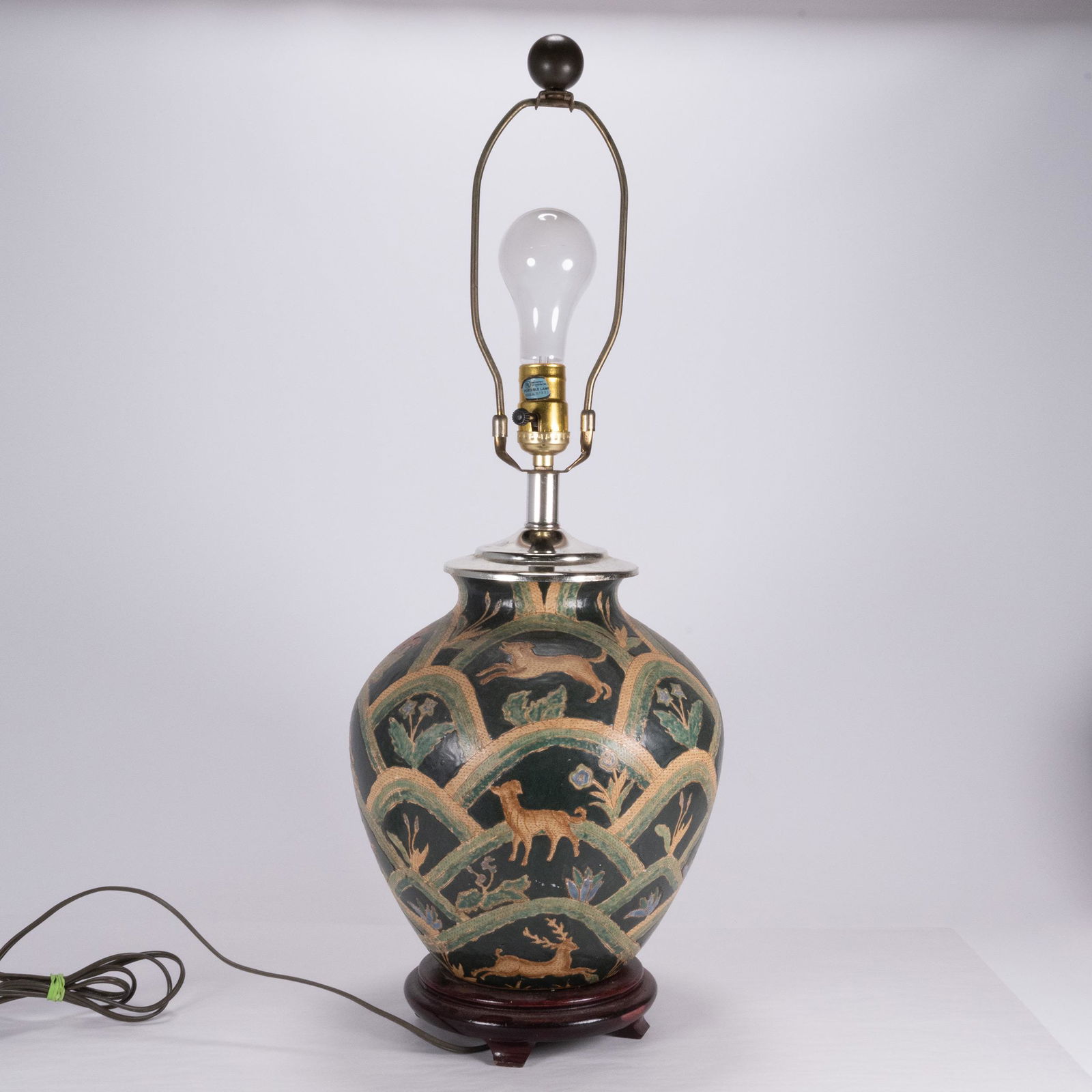 Chinese Famille Verte Porcelain Mounted as Lamp (1 of 4)