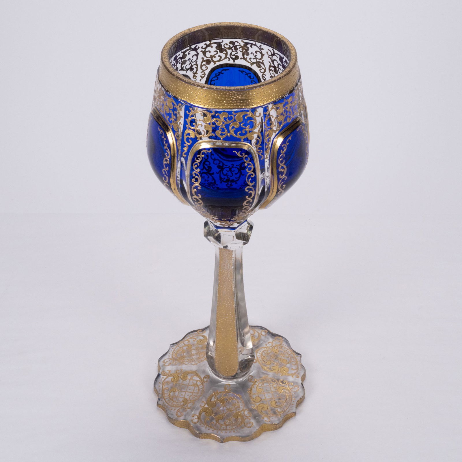 Bohemian Moser Enamel Glass Goblet Vase (1 of 5)