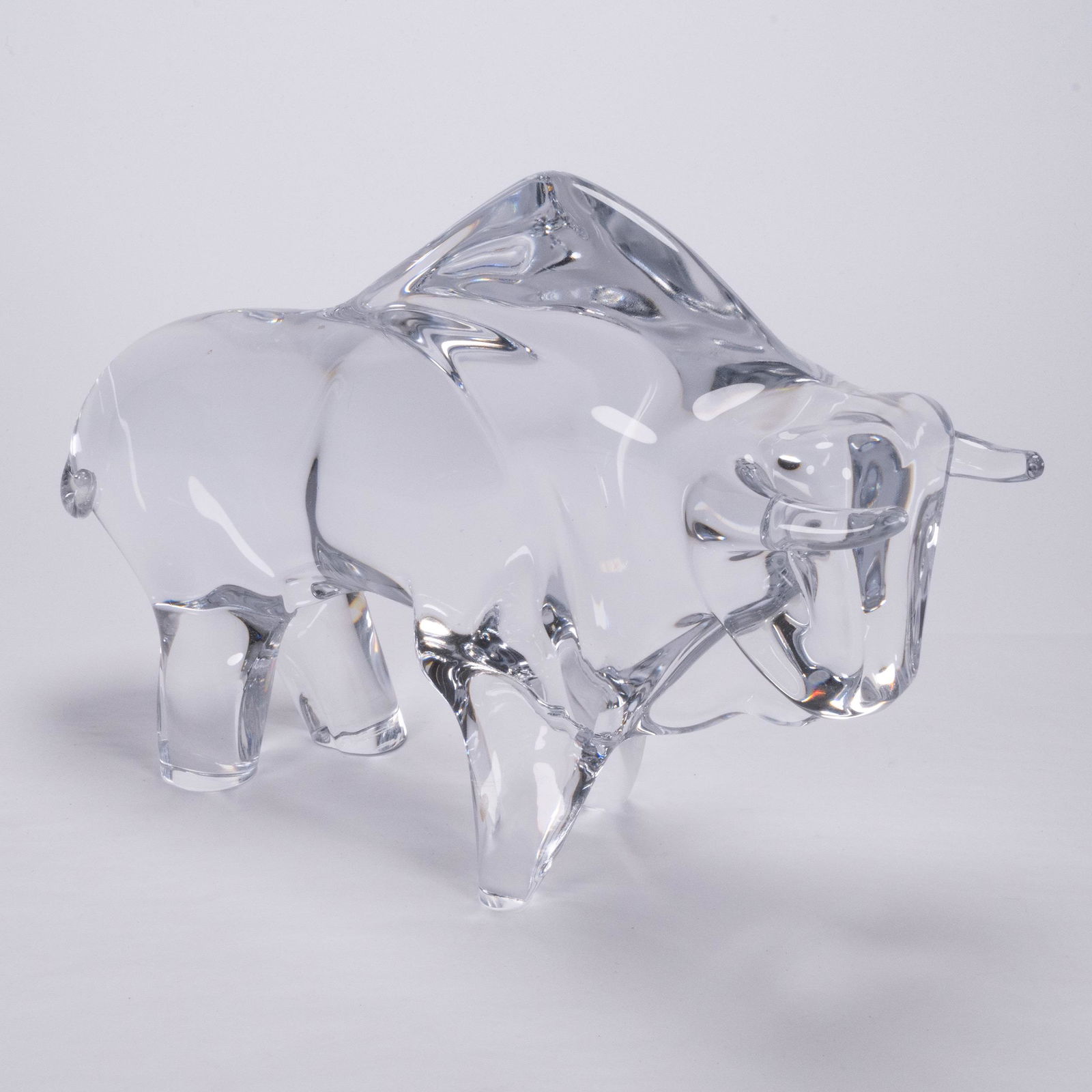 Daum Crystal Bison Bull Signed Art Glass Sculpture (1 of 4)