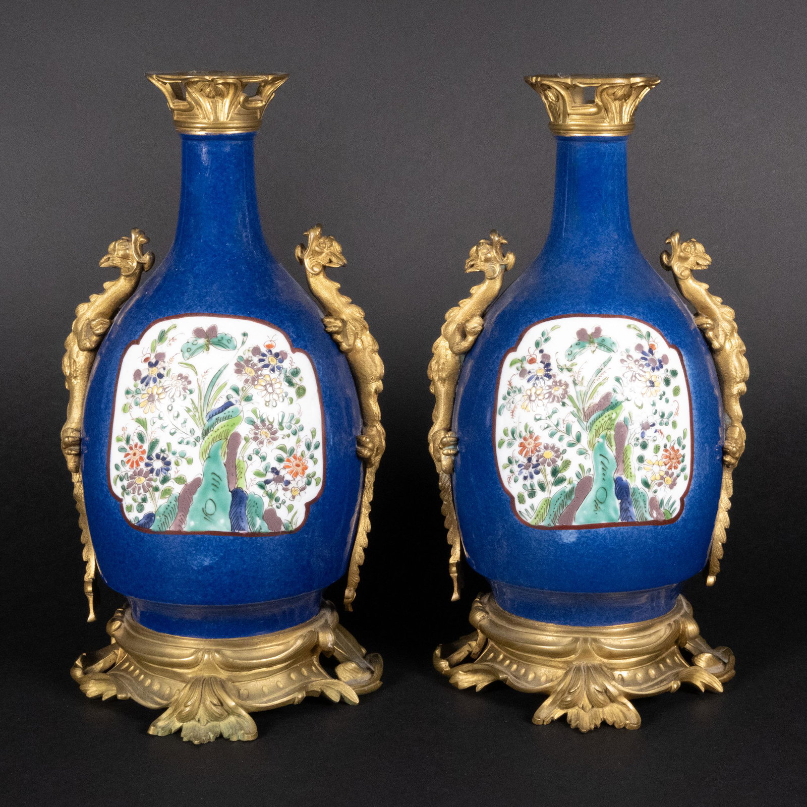 Chinese Ormolu Mounted 19th C. Porcelain Vase Pair (1 of 7)