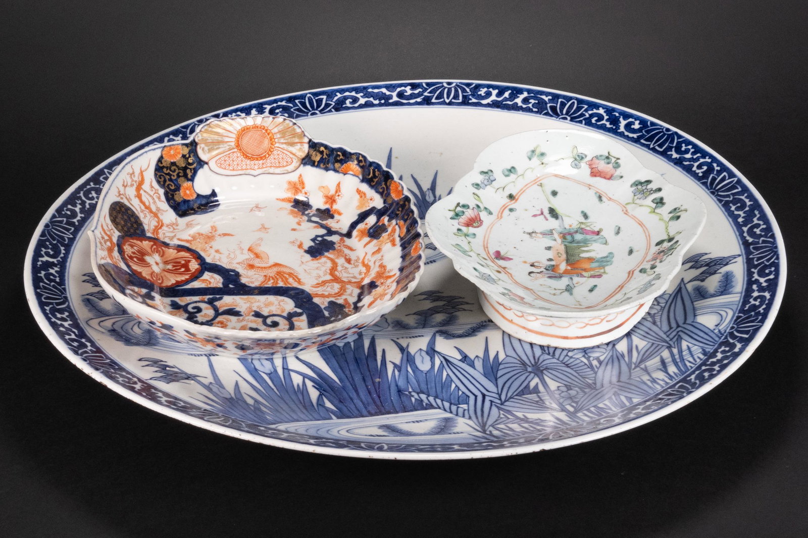 Chinese Ceramic Serving Tray Bowl etc. Lot (1 of 12)