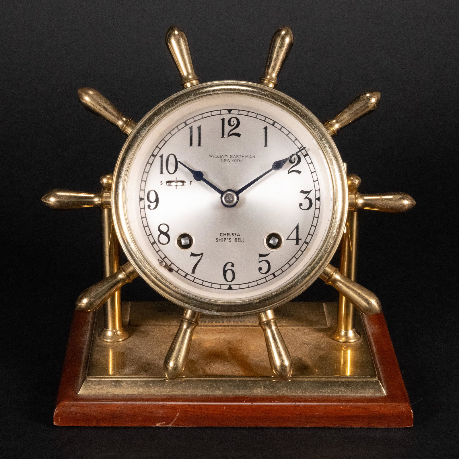 Chelse Ship's Bell Brass Wheel Desk Alarm Clock (1 of 7)