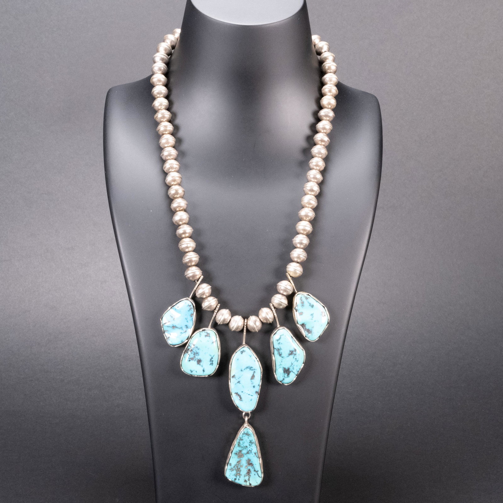 Annabelle Peterson Navajo Turquoise Sterling Necklace (1 of 4)