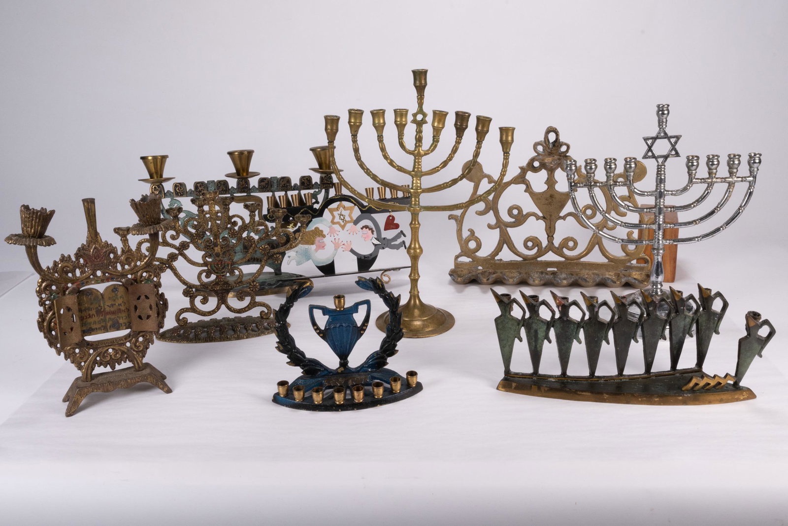 Judaica Menorah & Candlestick Lot (1 of 10)