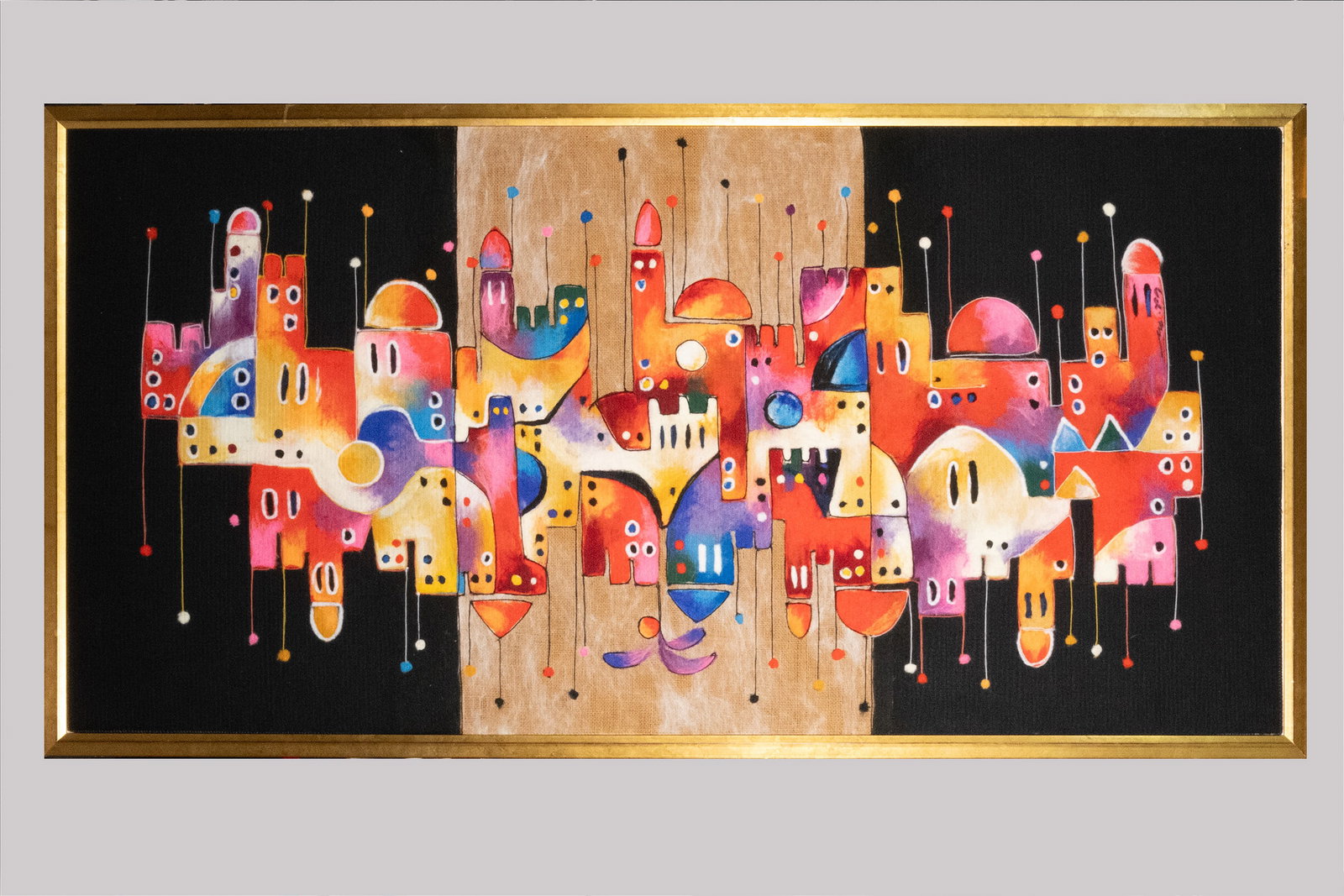 Mid Century Wailing Wall Oil Abstract Judaica (1 of 2)