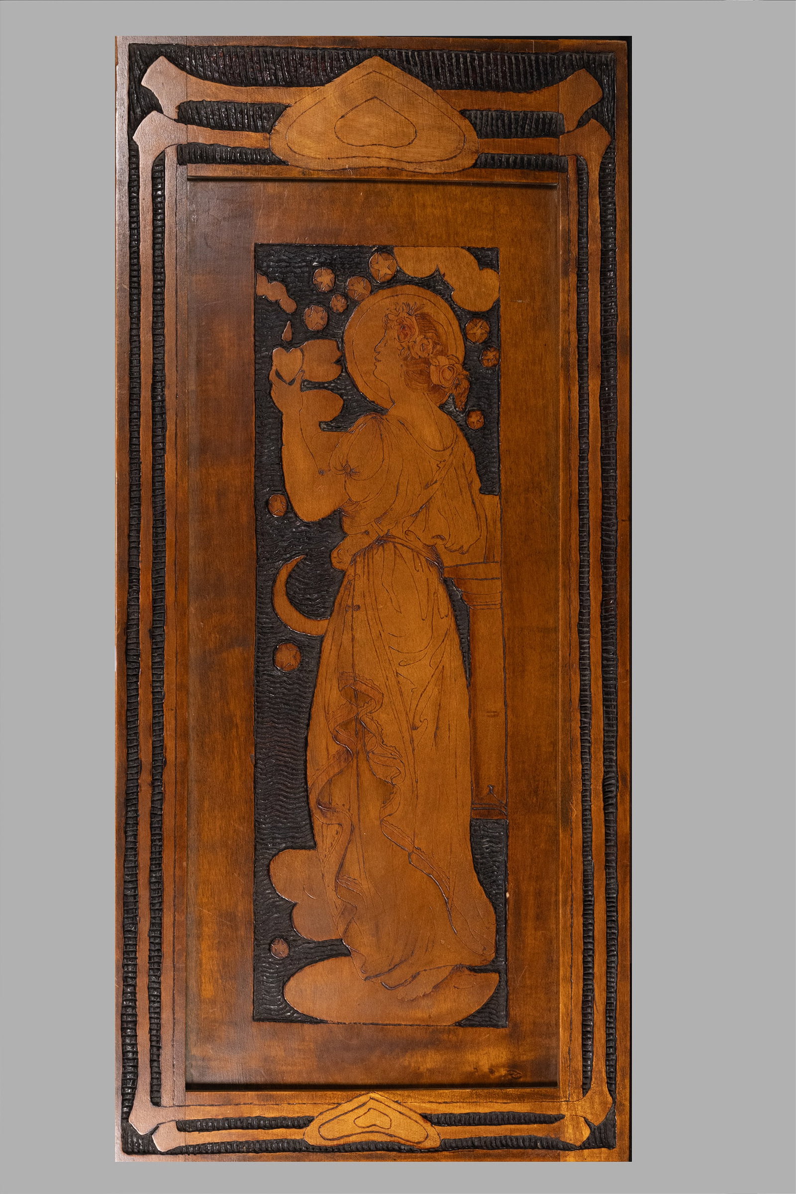 Art Nouveau Marquetry Plaque (1 of 1)