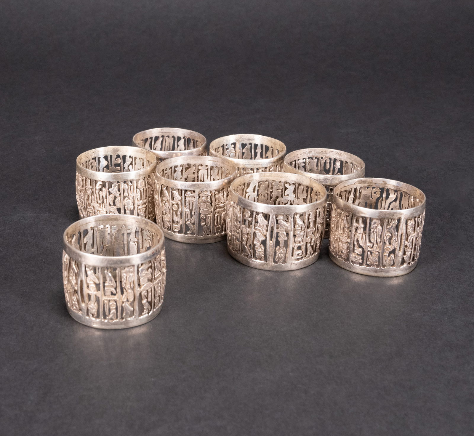 Egyptian Sterling Silver Napkin Ring Set (1 of 5)