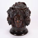 19th c. Black Forest Wood Figural Humidor