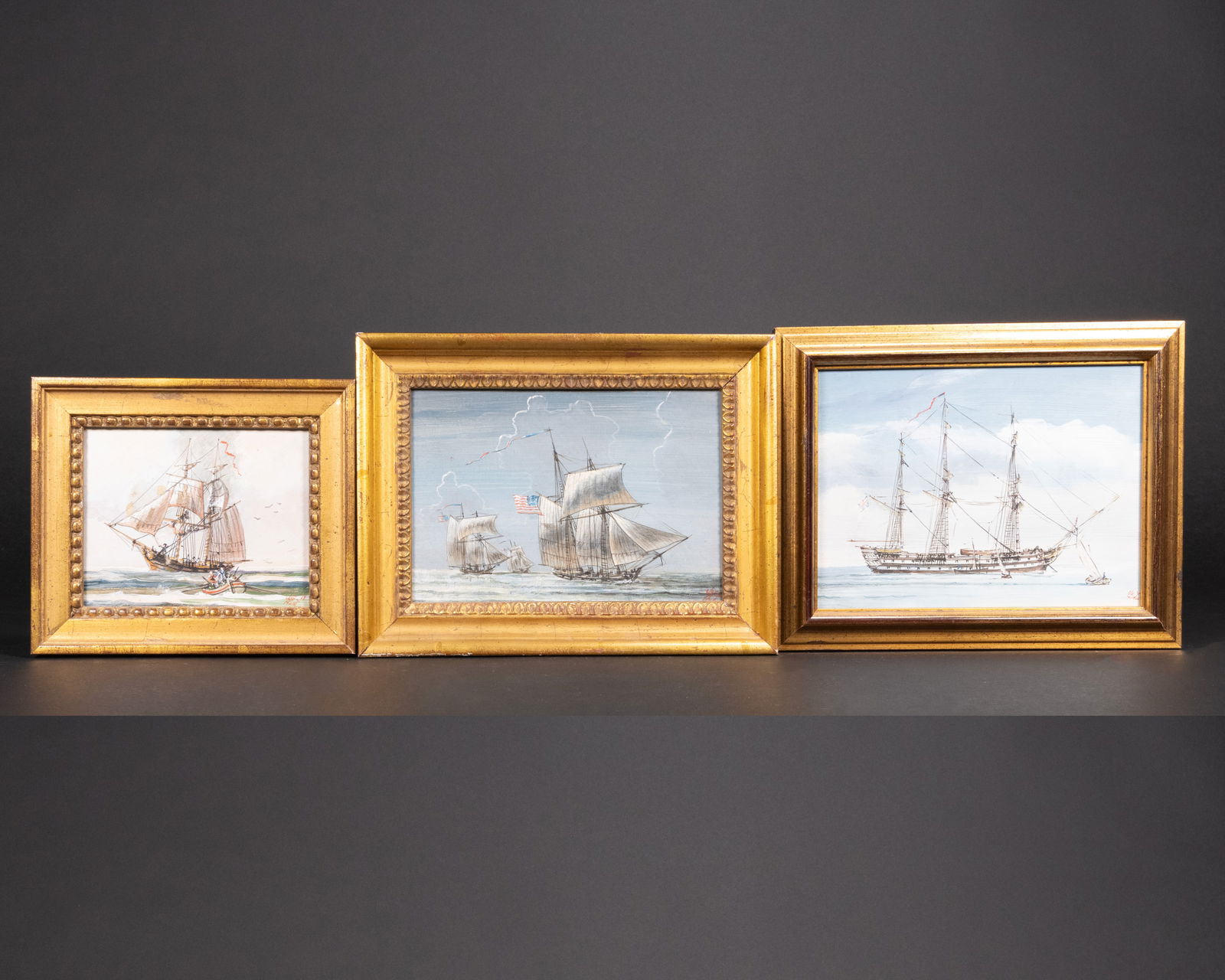 Joe Hunt (American 20th c.) Maritime Seascape Oil Lot (1 of 9)