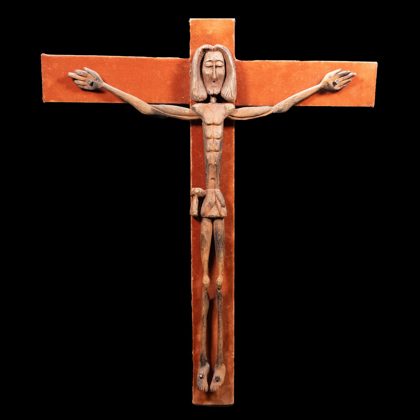 Antique Crucifix Carved Wood Figure of Jesus (1 of 2)