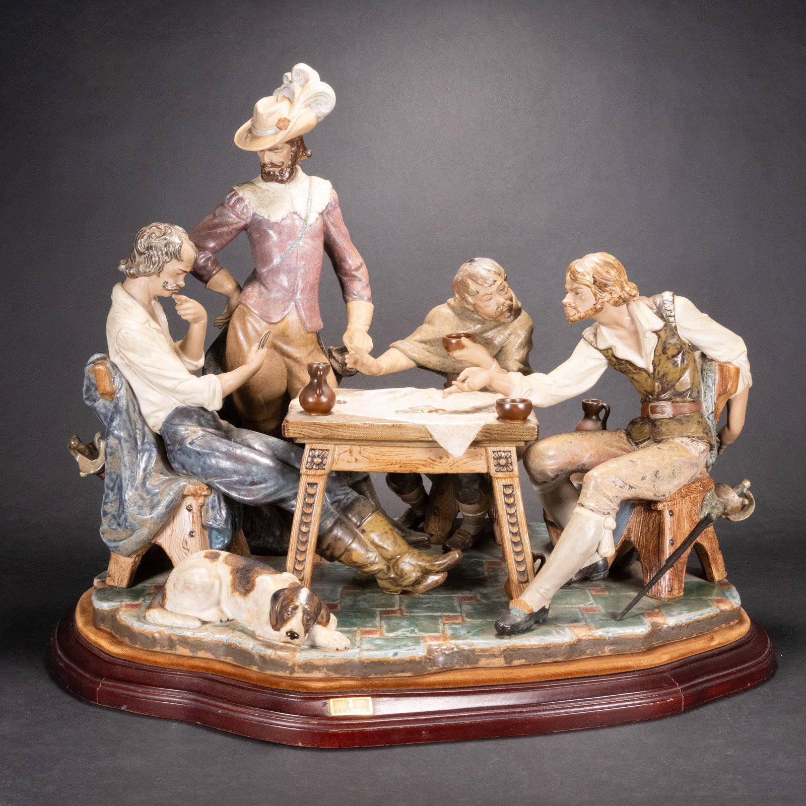Large Lladro Grouping Sculpture Playing Cards 1011327 RARE (1 of 7)