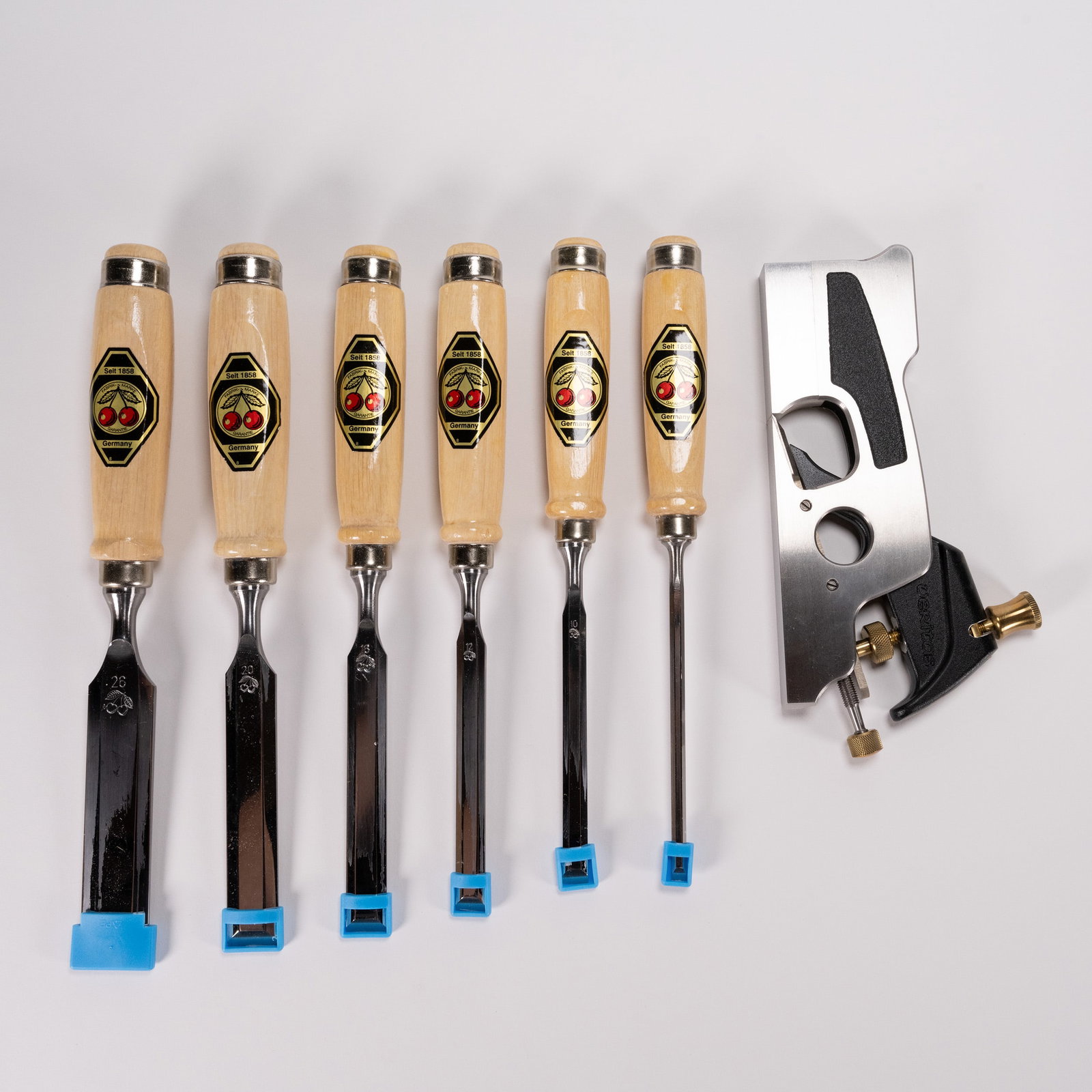 Kirschen Two Cherries 6 Pc Chisel Set & Veritas Medium Shoulder Plane NOB (1 of 7)