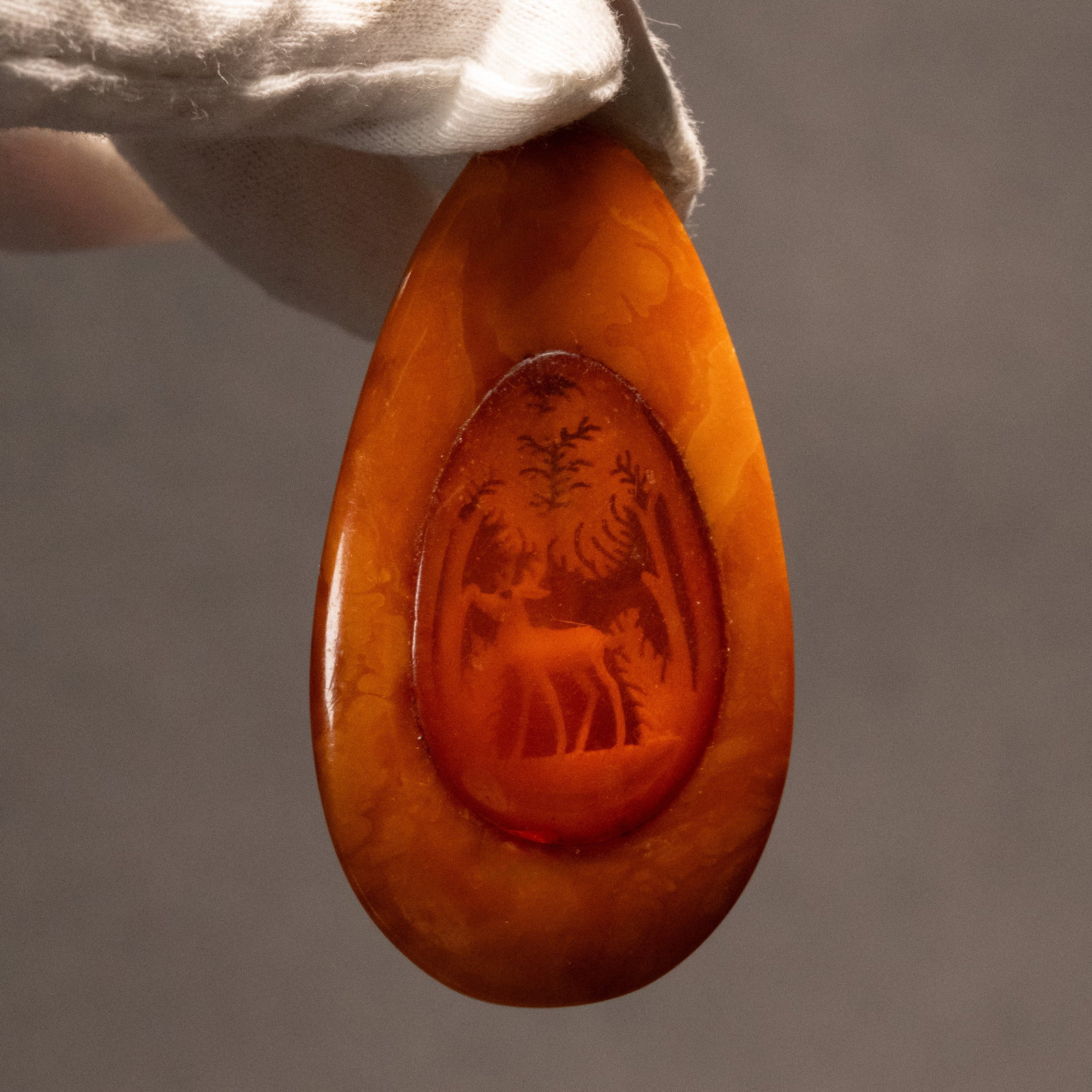 Chinese Yolk Amber Pendant: Chinese Yolk Amber Tear Drop Shape Pendant Approx 2.5 Inches Tall Out of a New York City Estate