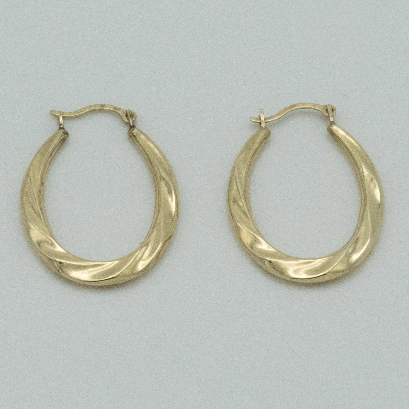 14k Gold Hoop Earrings Pair: 14 k Karat Yellow Gold Hoop Earring Pair Out of a New York City Estate