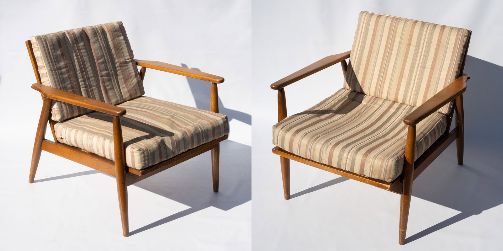 Scandinavian Modern Teak Lounge Chairs Pair: Pair of Scandinavian Mid Century Modern Teal or Oak Armchairs Circa 1950s Designed and produced in Sweden Lounge Arm Chairs 27" Height 27" Width 24" Length Signs of Wear folke ohlsson gunnar danish de