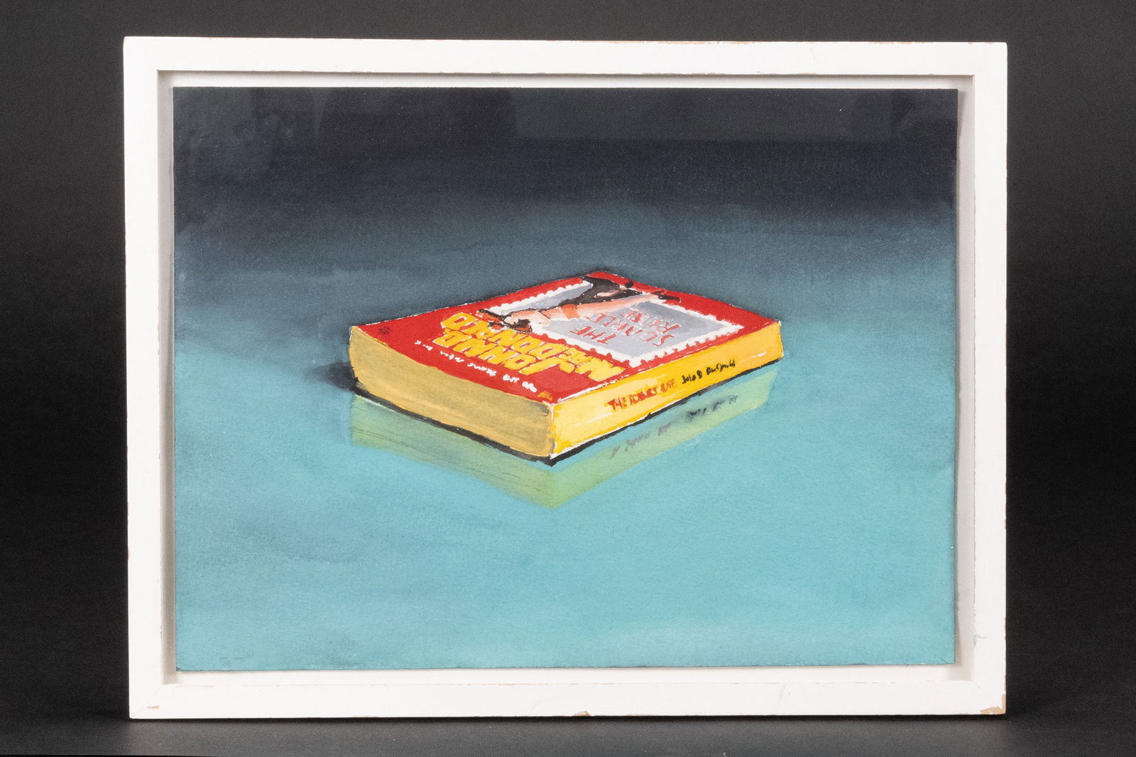 Dike Blair ( America b. 1952) Untitled Dated 1989: Dike Blair ( American Born 1952 ) Untitled Dated 1989 Gouache on Arches Paper 14" L 10 1/2" H Art 12" L 9" H Artwork Depicts John D. MacDonald's " The Scarlet Ruse " Koury Wingate Gallery 578 Broadway