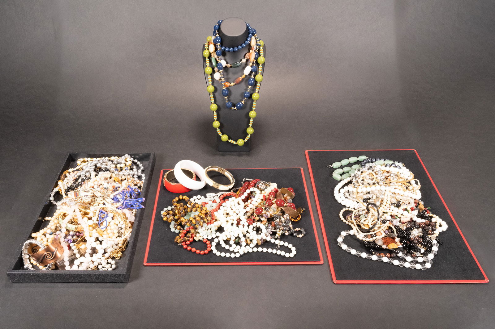 Large Costume Jewelry Lot: Large Costume Jewelry Lot Some with Real Semi Precious Stones Grosse 1964 Made in West Germany and Many Other Designers Out of a New York City Estate